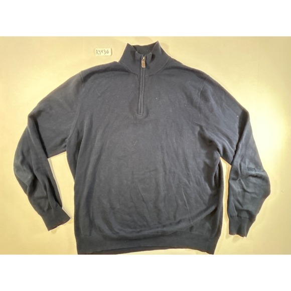 Jos A Bank sweater Men's size Large black quarter-zip‎ pullover - Picture 1 of 4